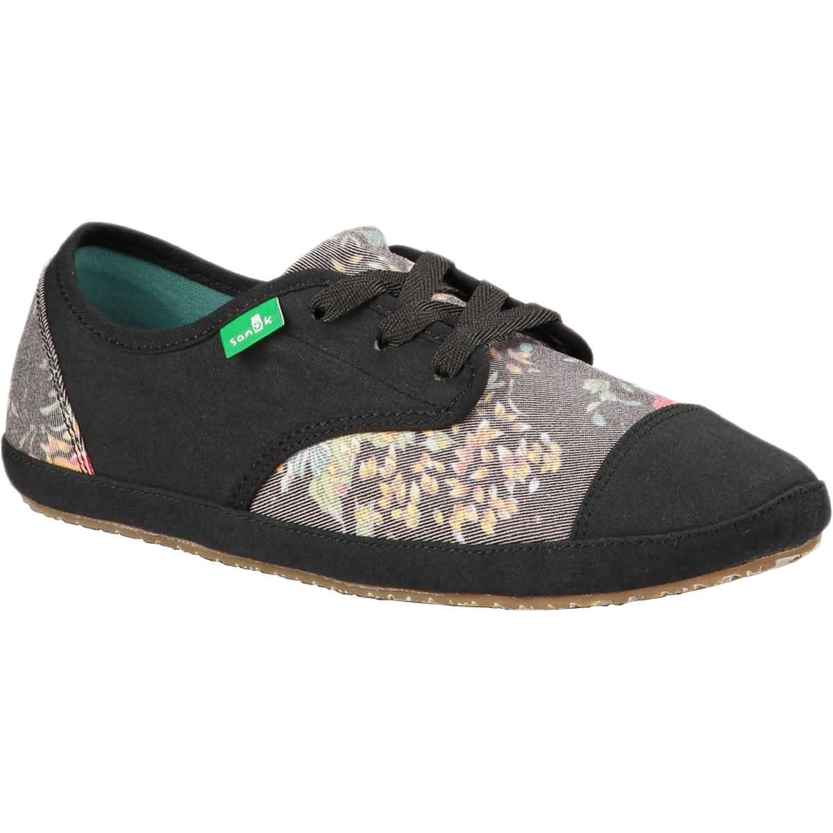 Sanuk Sock Hop Gardenia Women's Shoes Footwear - Black / Floral / 9