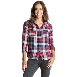 Roxy Plaid On You Women's Button Up Long-Sleeve Shirts (Brand New)