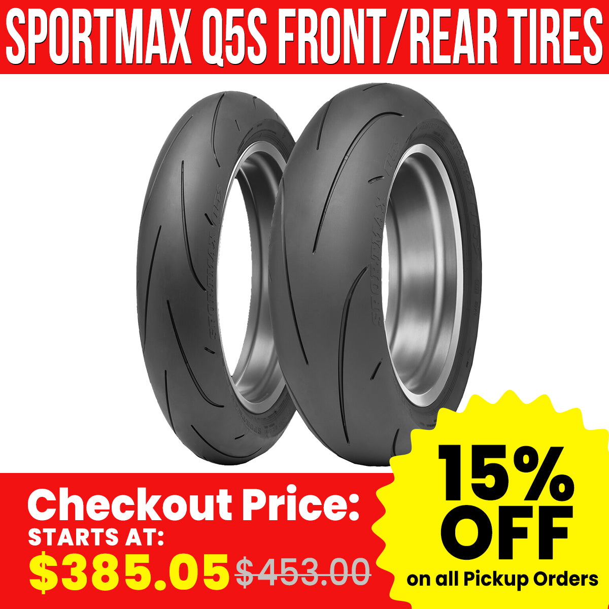 Dunlop Sportmax Q5S Sportbike Or Touring Tire Set-Q5S180SET