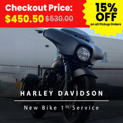 Motorcycle Harley Davidson New Bike 1st Service (at Location: Fullerton CA)